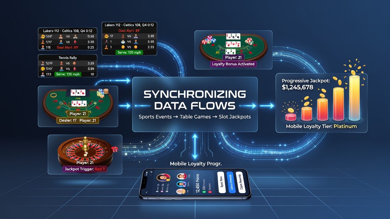 Darstellung der Integration von Treuepunkten zwischen Sportmärkten und Slot-Jackpots