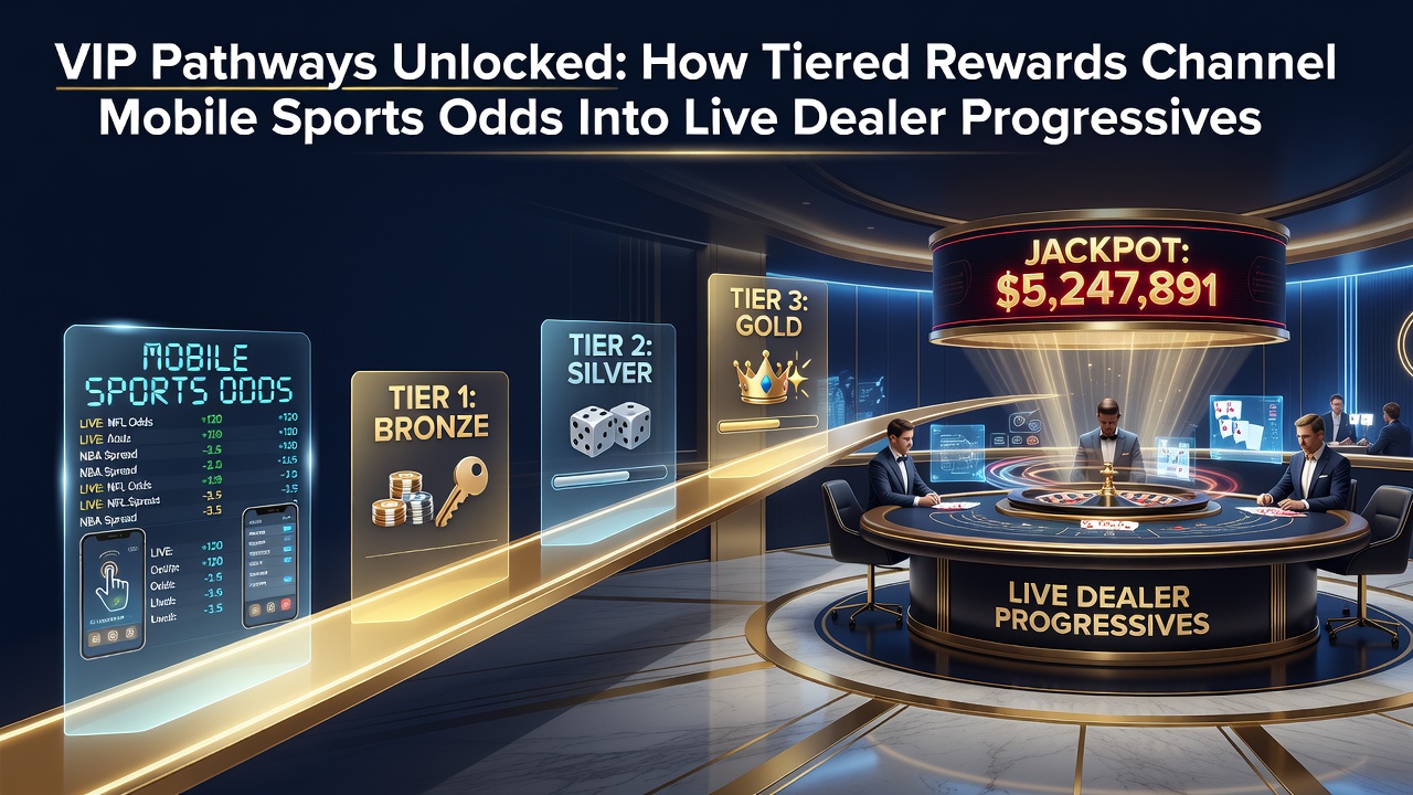 Illustration der Datenflüsse zwischen Sportwetten, Live-Dealer-Tischen und Slot-Akkumulationen in VIP-Systemen